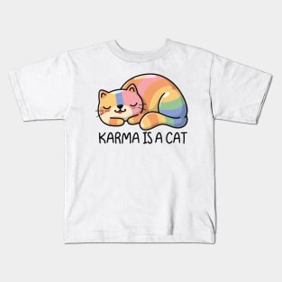 Karma Is A Cat Kids T-Shirt